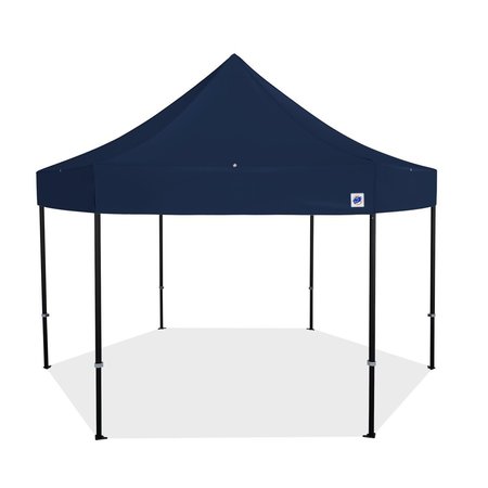 E-Z UP TAA Compliant HUB Shelter, 15' W x 15' L, Black Aluminum Frame, Navy Blue Top HB3ALU15KFBKTNB